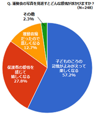 運動会の写真を見返すとどんな感情が浮かびますか？の結果グラフ